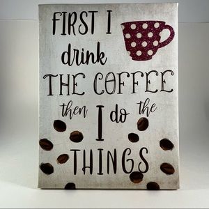 Coffee Bar sign decoration Height: 8 1/2 Width: 6 1/2 CRYSTAL ART GALLERY